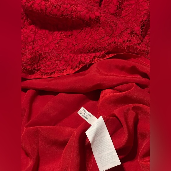 J.Crew Tie Neck Top In Lace AG853 holiday red size S - Picture 8 of 10